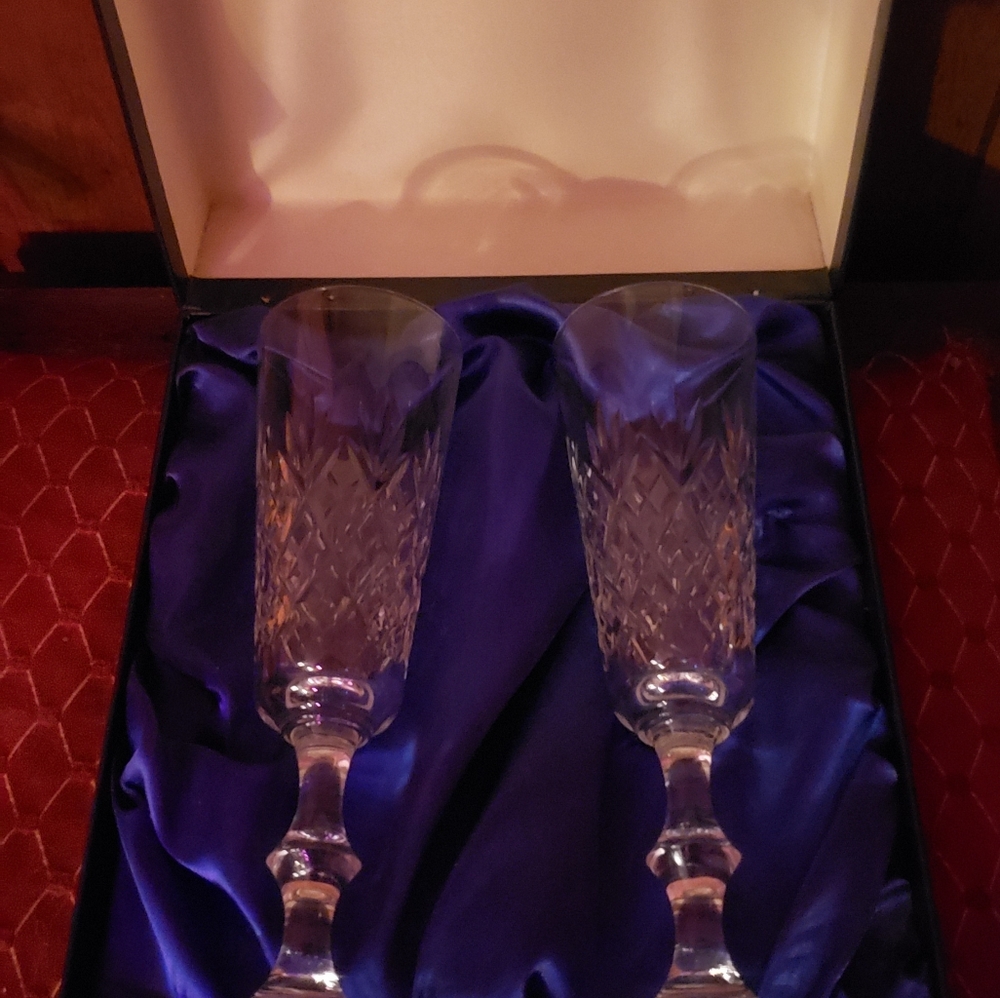 Crystal champagne glasses